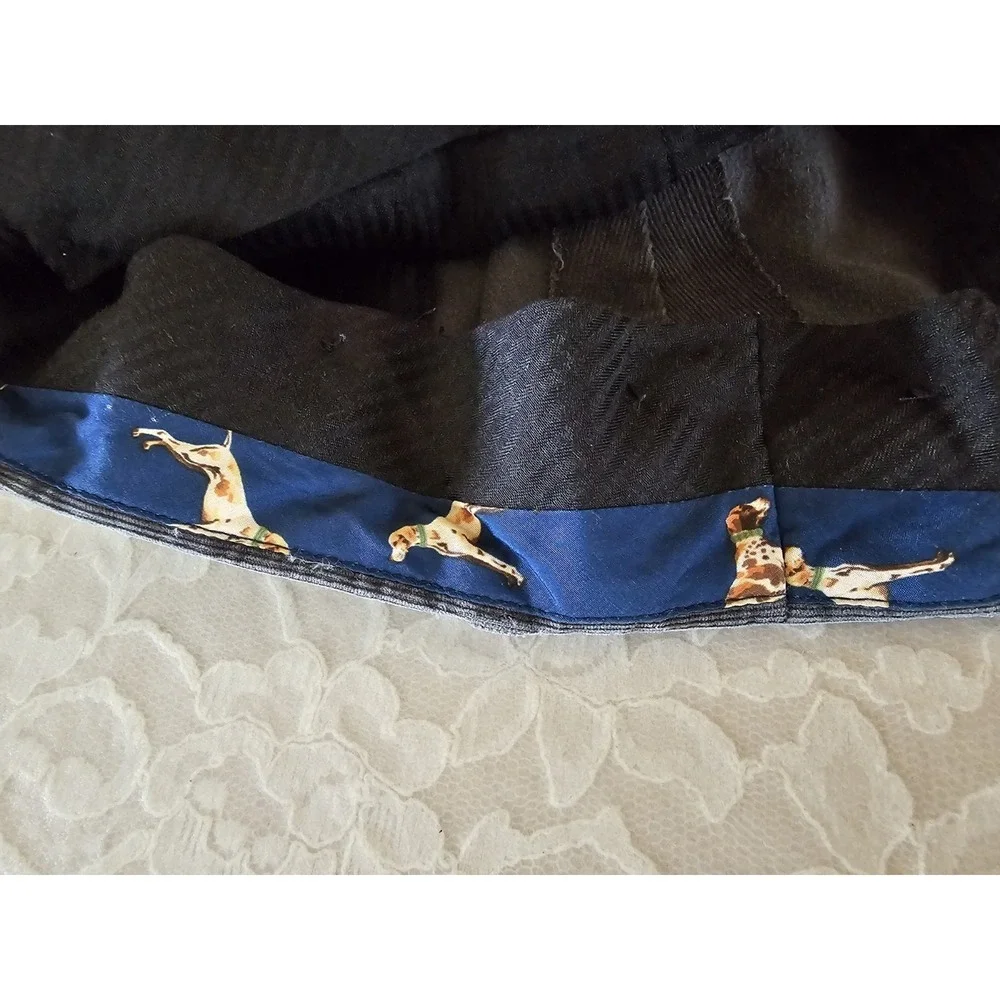 LAUREN Ralph Lauren Corduroy Pants Mens 38x32 Gray VTG Dog Print Waistband Trim